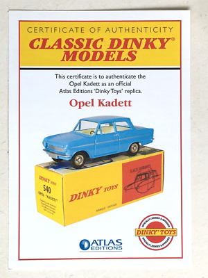 Dinky Toys Atlas Opel Kadett 1960 – Miniature 1/43 Jaune Pâle – Boîte Fermée