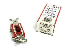 Legrand Pass & Seymour 20A 120VAC Red Three Way Pilot Switch PS20AC3-RPL NOS