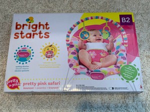 bright starts pink safari bouncer