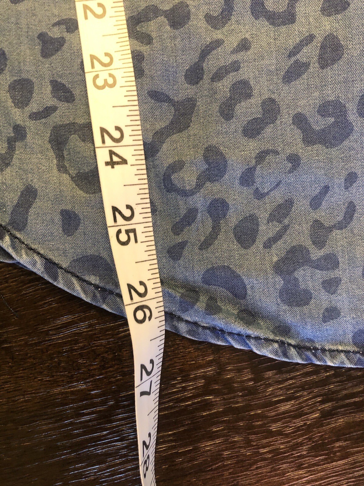 FATE Blue Chambray Leopard Print Button Down Long… - image 4