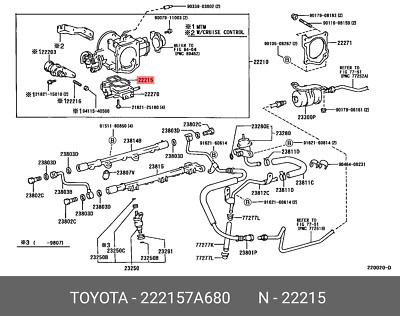 Genuine OE idle speed control valve seal, 222157A680 for TOYOTA 22215-7A680