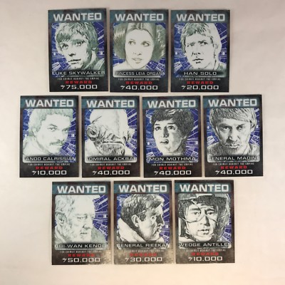 STAR WARS CHROME PERSPECTIVES 2014 (Topps) REBEL WANTED Chase Card Set (10)