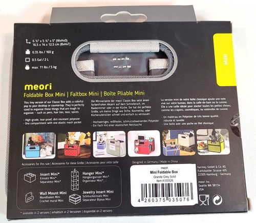 Meori Mini Foldable Storage Box, 1-Pack, Granite Grey Solid - Picture 3 of 11
