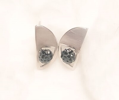 PENDIENTES MEDIA LUNA CRISTAL SWAROVSKI PLATA DE LEY JOYA EXCLUSIVA DE CALIDAD 