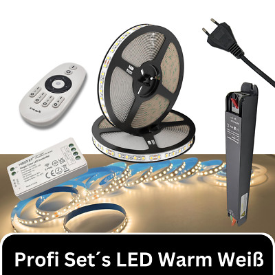Profi Set LED Streifen Stripe 24V Warm-weiß 3000 Kelvin 120Led`s pro Meter 5-20M