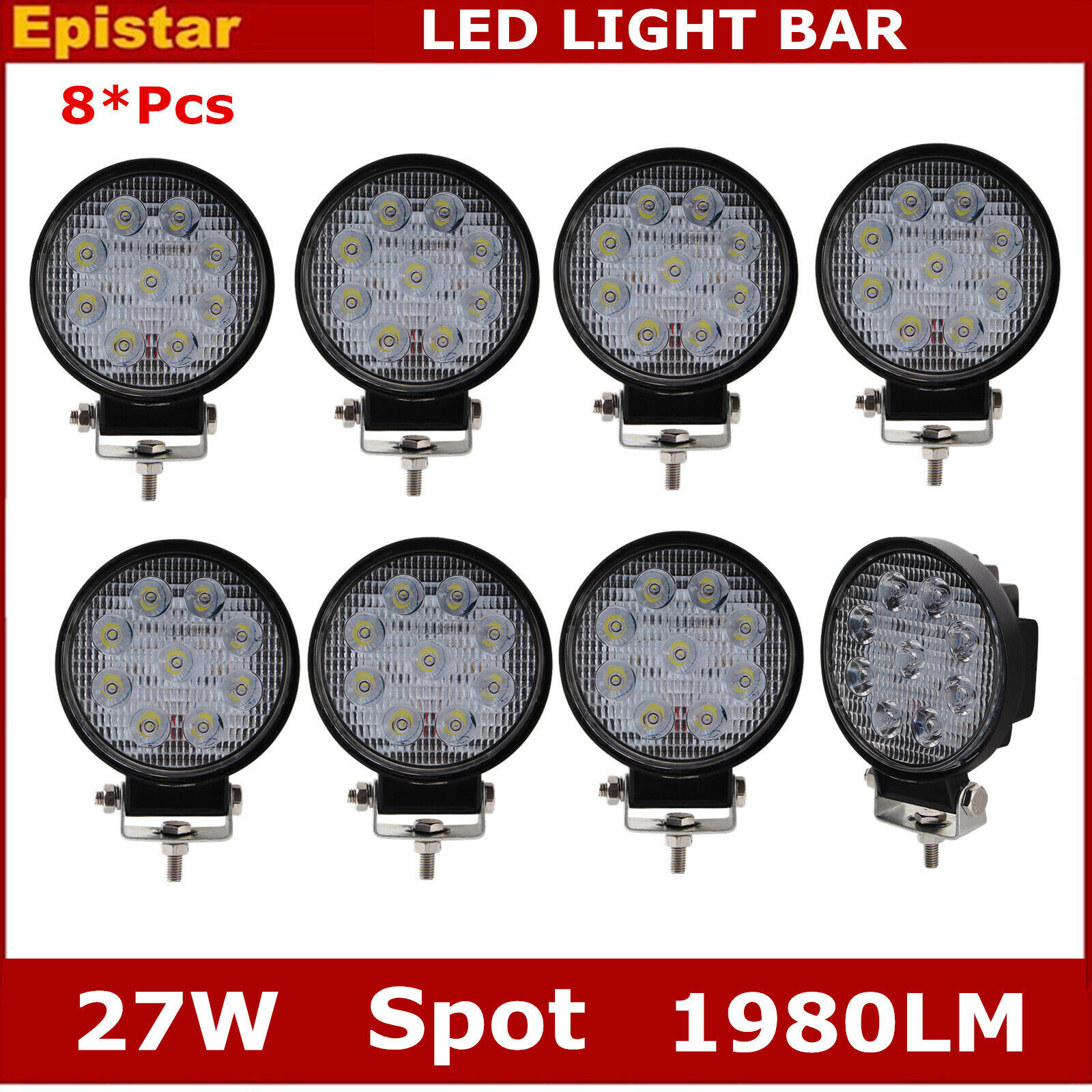 8PCS 4Inch 27W Round Spot Beam Driving Led Front Work Light Spasm price Dallas Mall Fog
