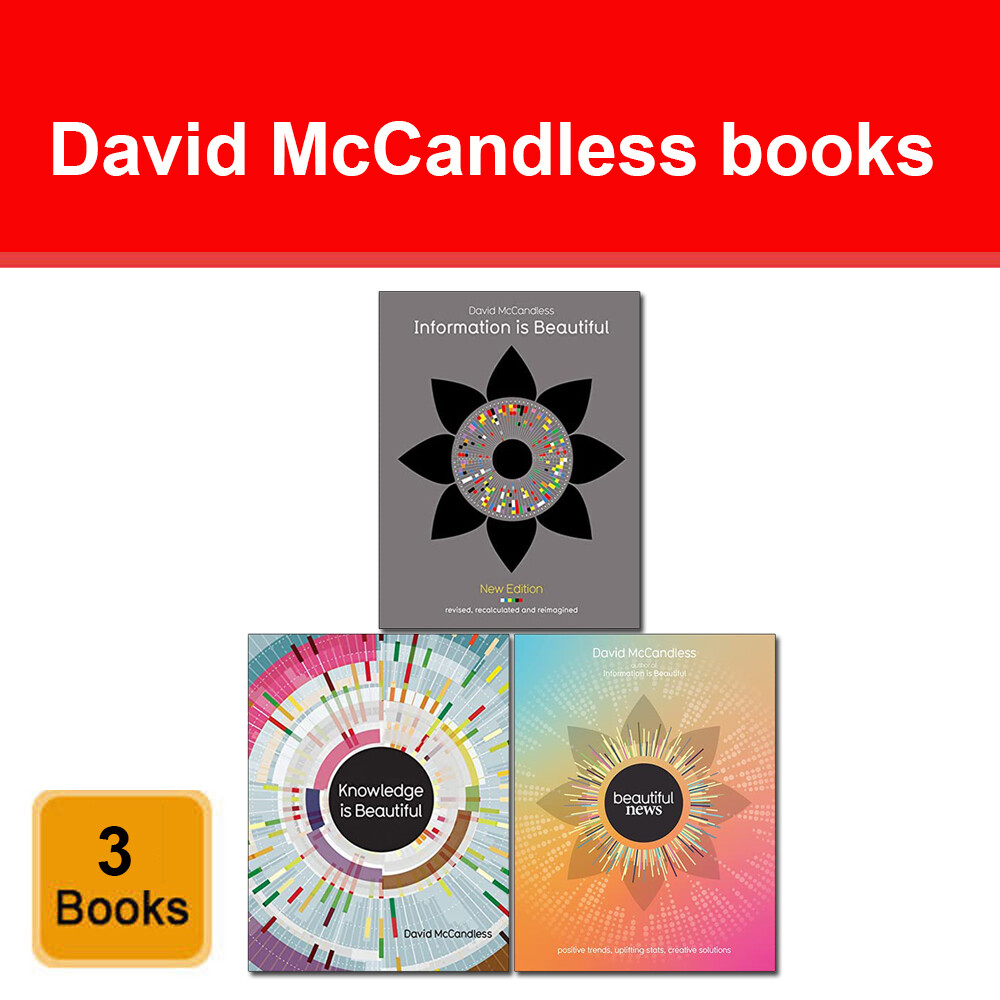 David McCandless Collection 3 Books Set Information is Beautiful, Beautiful News