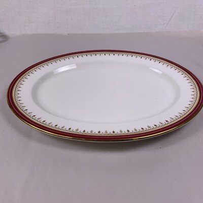 Aynsley Durham Maroon 1646 Large 13.5  Oval Serving Platter Excellent Condition