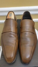 Gucci Brown Leather Logo Embossd Loafers Size 10.5D/ US 11.5