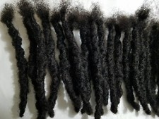 Dreadlocks 100 Human Hair handmade 30 pieces 5" black 1.2 cm large size