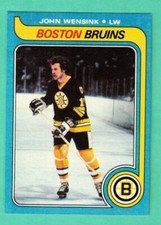 (1) JOHN WENSINK 1979-80 TOPPS # 182 BRUINS 2ND YEAR NM+  CARD  (G9652)