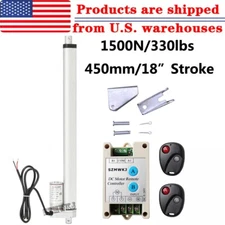 Linear Actuator 18" Stroke 12V W/ Remote Control Heavy Duty 1500N Electric Motor