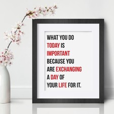 Today Inspirational Wall Art Print Motivational Quote Poster Decor Encouragement