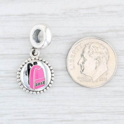 New Authentic Pandora 2018 Backpack Dangle Charm ENG791169_37 Pink School - Picture 4 of 4