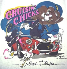 Butch & Bubba Cruisin' Chicks  Vintage 80's  T-Shirt transfer Iron on