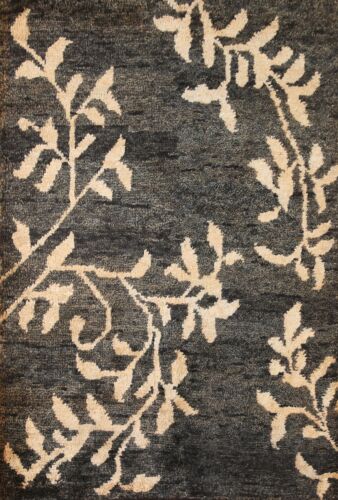 Floral Transitional Nature Print Moroccan Area Rug 6'x8' Hand-made Jute Carpet - Picture 1 of 12