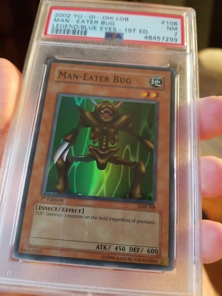 Yugioh Man Eater Bug 2002 1st Edition PSA 7 NM/MINT LOB-108 New
