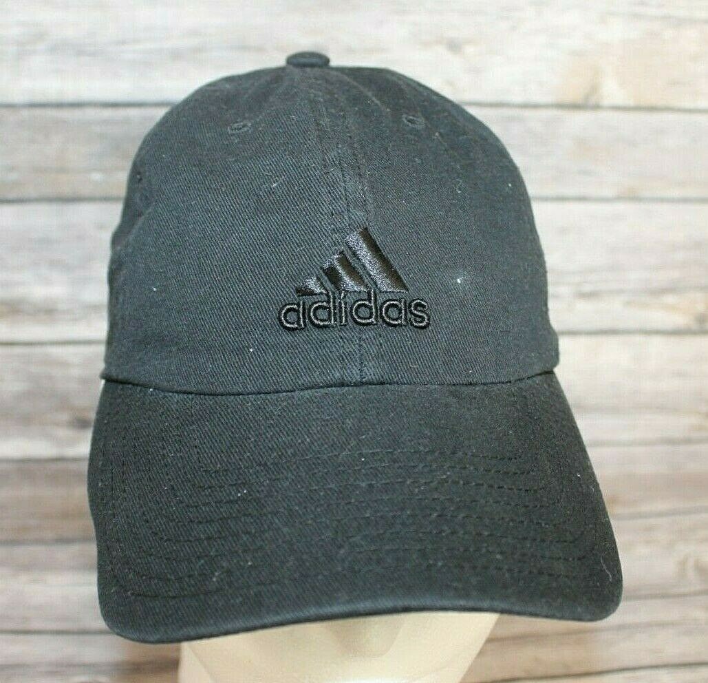ADIDAS BLACK WITH BLACK EMBLEM BASEBALL HAT STRAP BACK ADJUS