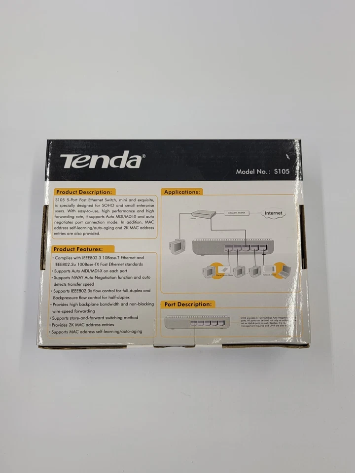 Tenda 5-Port 100Mbs Ethernet Switch Model S105 - Image 4 of 4