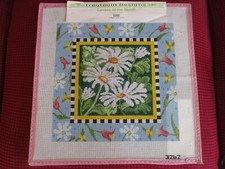 Hand-Painted Needlepoint Canvas Susan Treglown Design 3262 - Daisies
