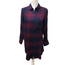 Rails Bianca Dress Womens Small Currant Navy Plaid Western Cottagecore Lagenlook
