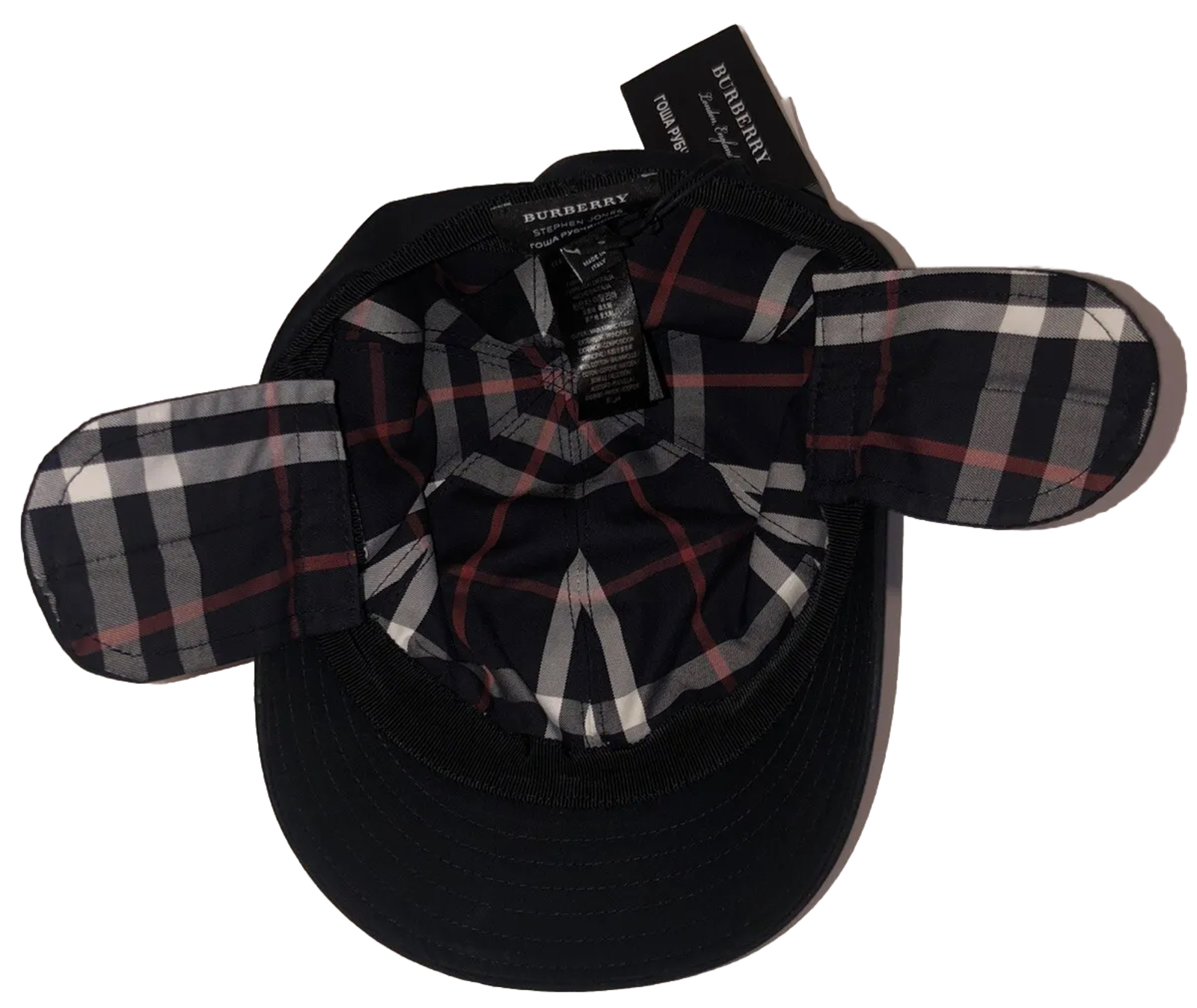 Burberry  x Gosha Rubchinskiy Cap M  Navy Check Japanese Style Made In Italy NEW image 8