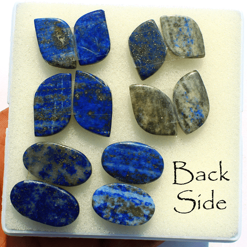 6 Pairs~12 Pcs Natural Lapis Lazuli Untreated 16.6mm-25mm Cabochon Gemstones Lot - Picture 6 of 10