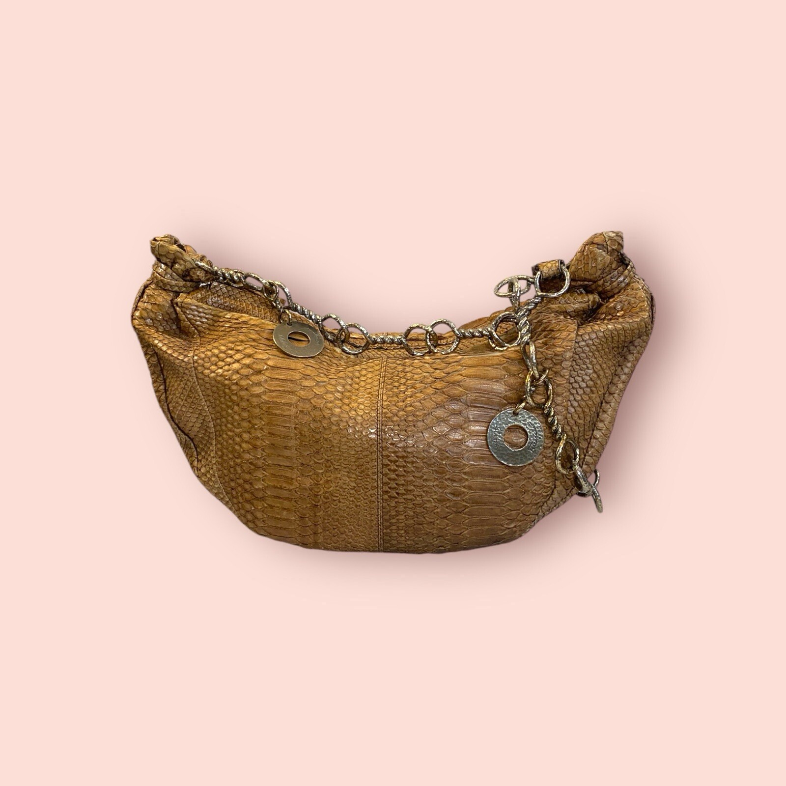 SALVATORE FERRAGAMO Brown Python Luxury Designer … - image 1