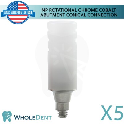 5X NP Conical Connection UCLA Rotational Chrome Cobalt Abutment Dental