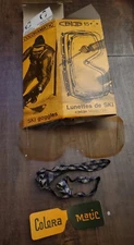 Vintage Cebe 15 Ski Goggles  Original Box Yellow Lense Strap Made In Framce Og