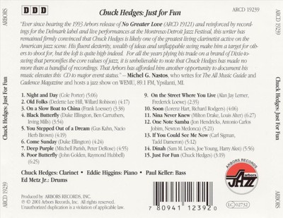 CHUCK HEDGES - NUR ZUM SPASS NEUE CD