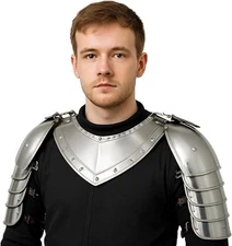 Medieval Iron Gorget Spaulders Arm Shoulder Set