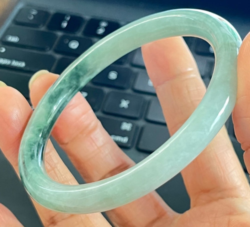 Natural Burmese Jadeite Jade Bangle Bracelet Untreated Type A 53.4mm 32.7g