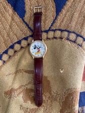 Disney Mickey Mouse Watch Vintage Gold Tone  ...