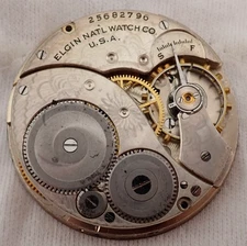 ELGIN,303, 1923 Mod 3, 12s 7j POCKET WATCH MOVEMENT RUNNING, MM-03
