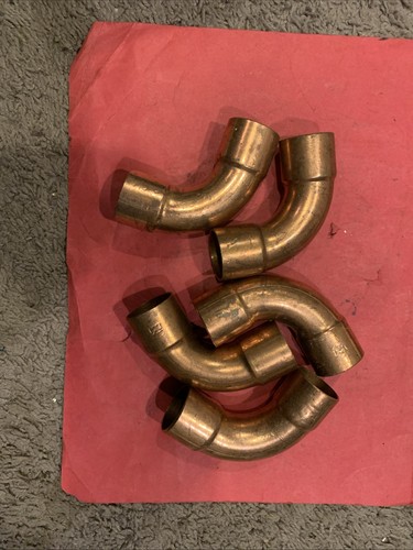 Lot of 5Mueller Solder HVACR Copper 90' Long Turn Elbow, for 1 1/8 OD 1" Nom NOS