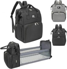 Diaper Bag Backpack with Changing Station - Black