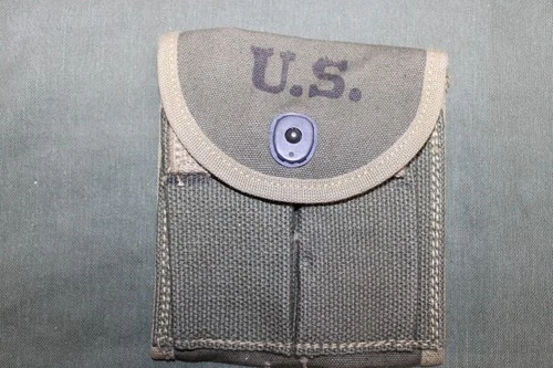 US Military Issue WW2 M1 Carbine Ammo Magazine Stock Belt Pouch OD Canvas J34