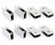 Stainless Steel Rectangle Adjustable Clip Clamp Silver Tone Bracket Holder fo...