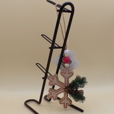 Snowflake With Pine Branch Wood Ornament 10" x 4" New Giftcraft