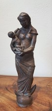 Kunstharz Bronzeguss Plastik Madonna mit Kind Stefan Alfons Schreiber, Konstanz