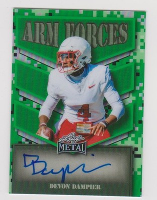2025 Leaf Metal Devon  Dampier Green Arm Forces Auto Autograph #2/8 Utah Utes