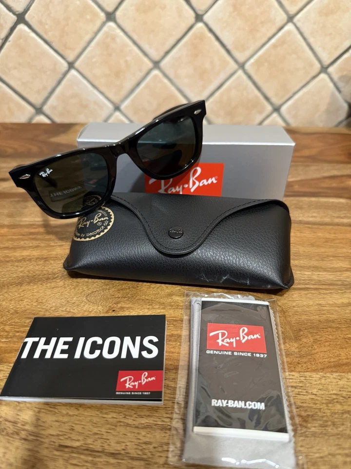 Ray-Ban Wayfarer RB2140 901 50-22 Occhiali da Sole - Nero/Grey - Imagen 2 de 4