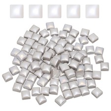 100g Square Mosaic Tiles, Ceramic Mosaic Tiles, 0.4 x 0.4Inch, Laser White