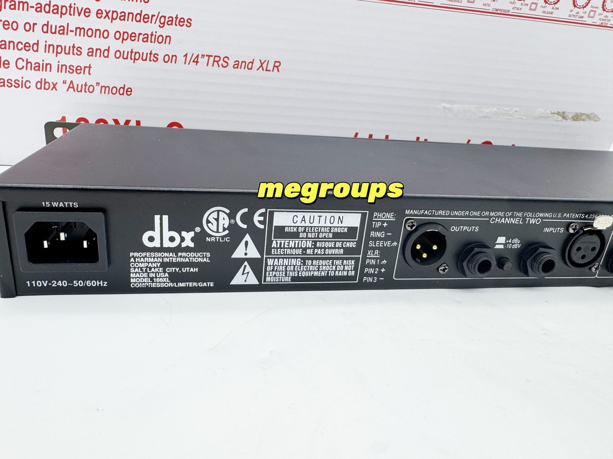 New DBX 166XL Compressor Limiter/Gate Effects DSP Processor Free