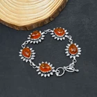 Baltic Amber Gemstone Handmade 925 Sterling Silver Jewelry Bracelet 6-8"