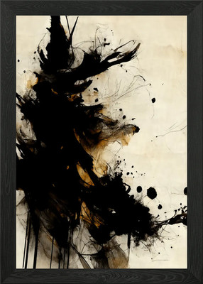 Sumi e Tusche Textur Gerahmtes Wandbild Poster Leinwanddruck Bild