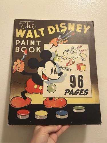 Vintage 1939 Walt Disney Paint Book Mickey Mouse Whitman 96 Page - product listing photo