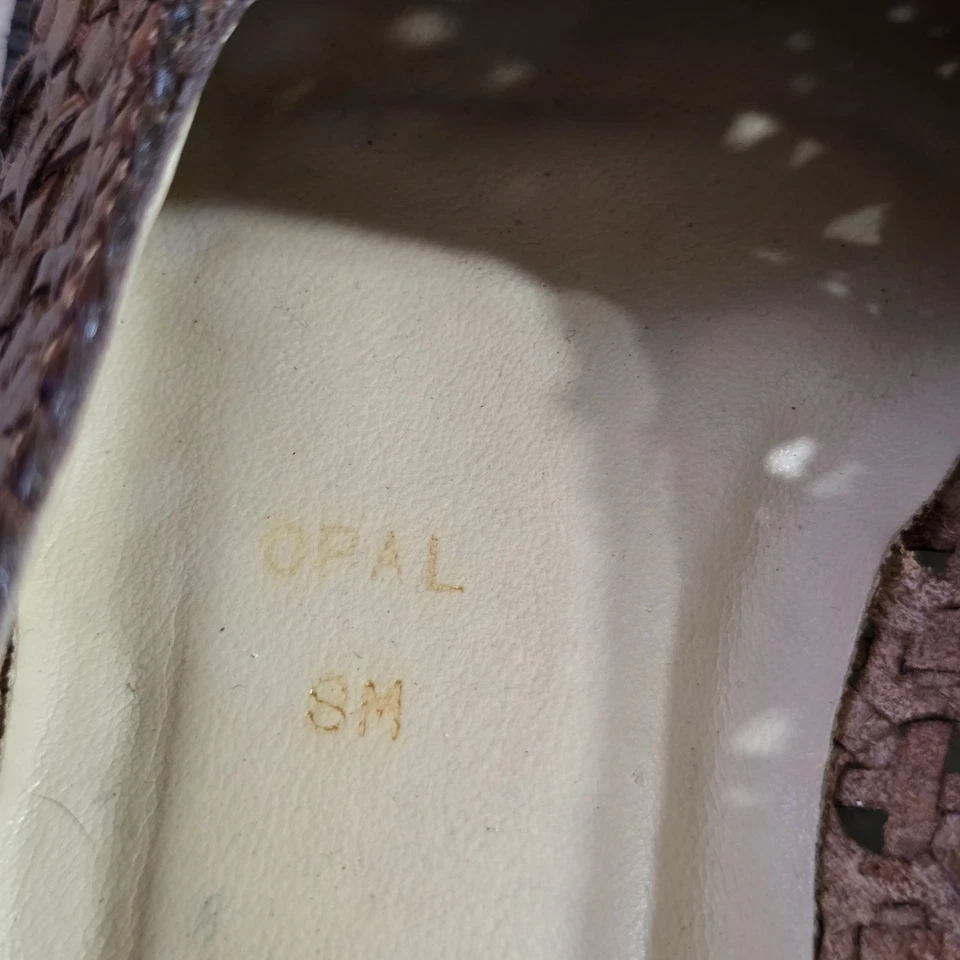 Mocasines De Colección Ipanema Opal Tacón Bajo Mujer Talla 8 M Marrón Tejido Cuero Hecho en Brasil Foto 3 de 4