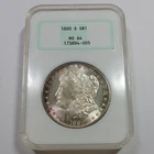 1880 S NGC MS64 OGH Fatty Holder - Toned Silver Morgan Dollar $1 US Coin #60794A